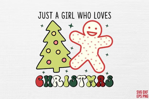 Just a Girl Who Love Christmas Retro Svg